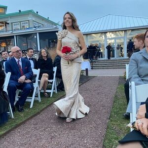 Elegant One Shoulder Cream Dress